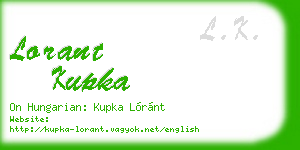 lorant kupka business card